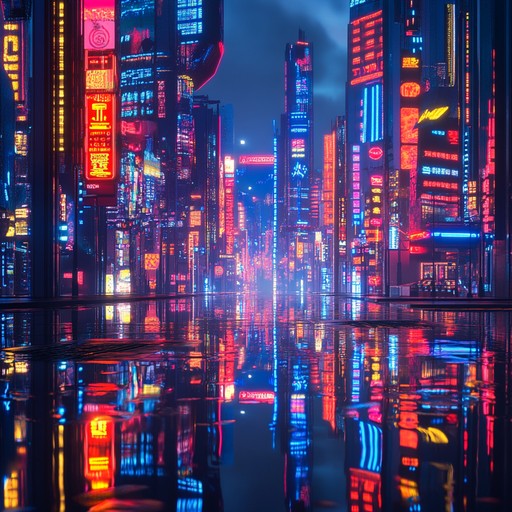 An electrifying journey through neon landscapes with pulsating bass, shimmering synth waves, and raw emotional undertones, perfect for those seeking an uplifting and futuristic auditory experience.