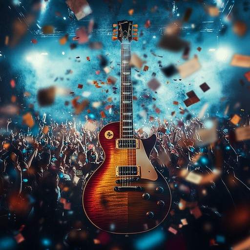 The track fuses powerful guitar riffs with a vibrant hip hop beat, creating a triumphant and energetic sound perfect for celebrating victories and achievements. Heavy guitars set the metallic foundation, while rhythmic hip hop elements add a dynamic groove, giving a sense of joy and exhilaration.