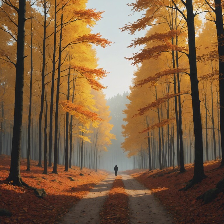 This track invites the listener into a world of introspective melancholy, weaving subtle and profoundly moving melodies that mimic the slow dance of fallen autumn leaves. The composition, built around the haunting resonance of a cello, encapsulates feelings of nostalgia and reflective solitude. As one journeys through the track, it’s like walking through an ancient, misty forest where each step resonates with the echoes of times long passed.