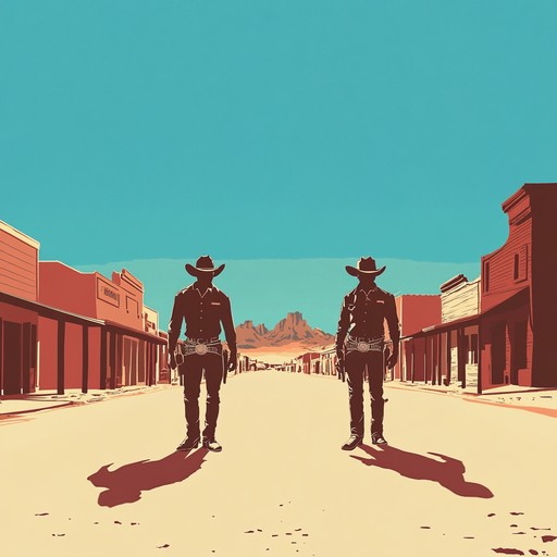 The track embodies the untamed heart of the wild west, blending organic, rustic sounds with the atmosphere of dusty roads and lawless towns. Harsh sunlight and the scent of gunpowder fill the air as the piece progresses, punctuated by the rhythm of galloping hooves and tense duels.