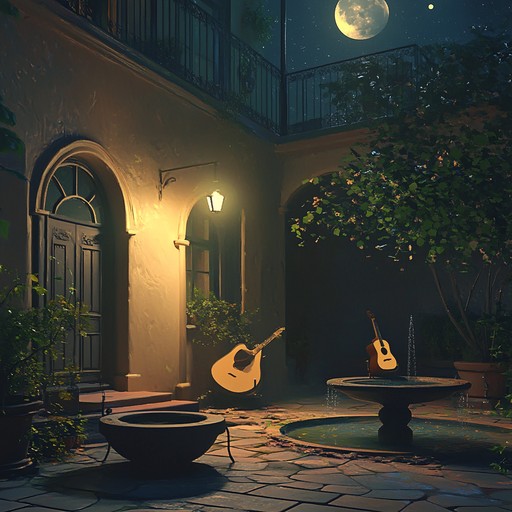 An instrumental track featuring the delicate sounds of the spanish guitar intertwined with subtle rhythms, creating a peaceful ambience reminiscent of quiet nights on latin shores.