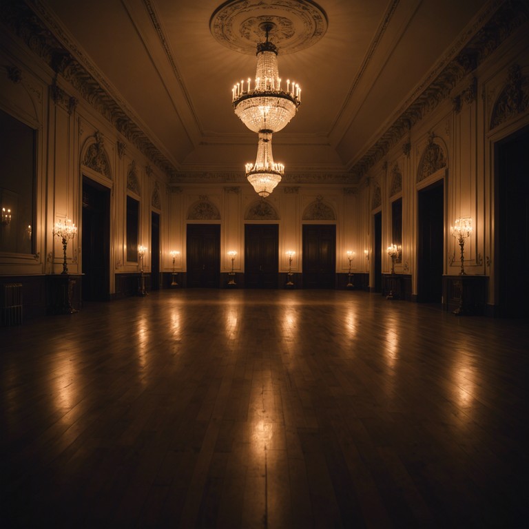 Stepping through a grandiose hall adorned with glittering chandeliers, a haunting melody played by an electric guitar echoes, meshing the grandeur of glam with the ghostly whispers of suspense. As echoes bounce off the gilded walls, listeners are enveloped in a tale of mystery and decadence.