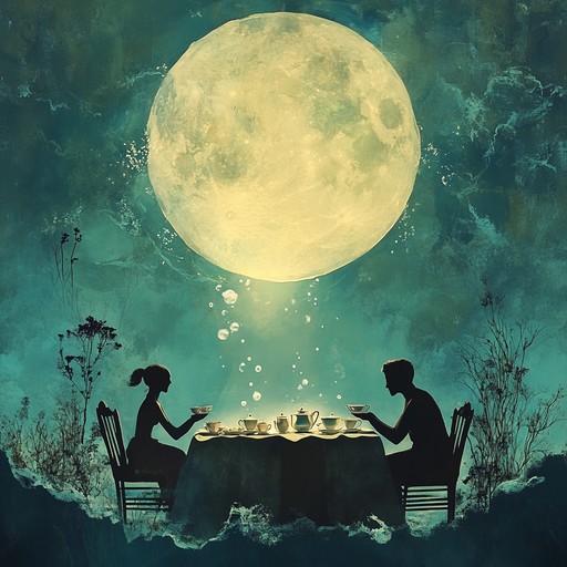 An ethereal instrumental piece combining aquatic sounds with eerie lunar atmospheres, creating a relaxed yet weird soundscape that transports listeners to an underwater moonlit tea party.