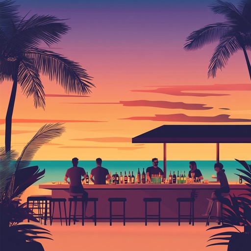 Imagine an evening at a beachside bar with vibrant cocktails, lively conversation, and a golden sunset. This track combines upbeat rhythms, tropical melodies, and smooth lounge elements to create a perfect energizing background. Its purpose is to evoke a sense of relaxation and joy while keeping the atmosphere lively and engaging.