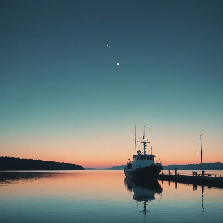 A peaceful, nostalgic melody evoking the tranquility of a boat gently rocking at its moorings on a calm day. Soft, lulling sounds of water and distant seagulls intertwine with the soothing instrumental arrangement, creating a sense of serenity and reminiscence.