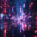 vibrant beats illuminating a futuristic urban nightlife landscape.