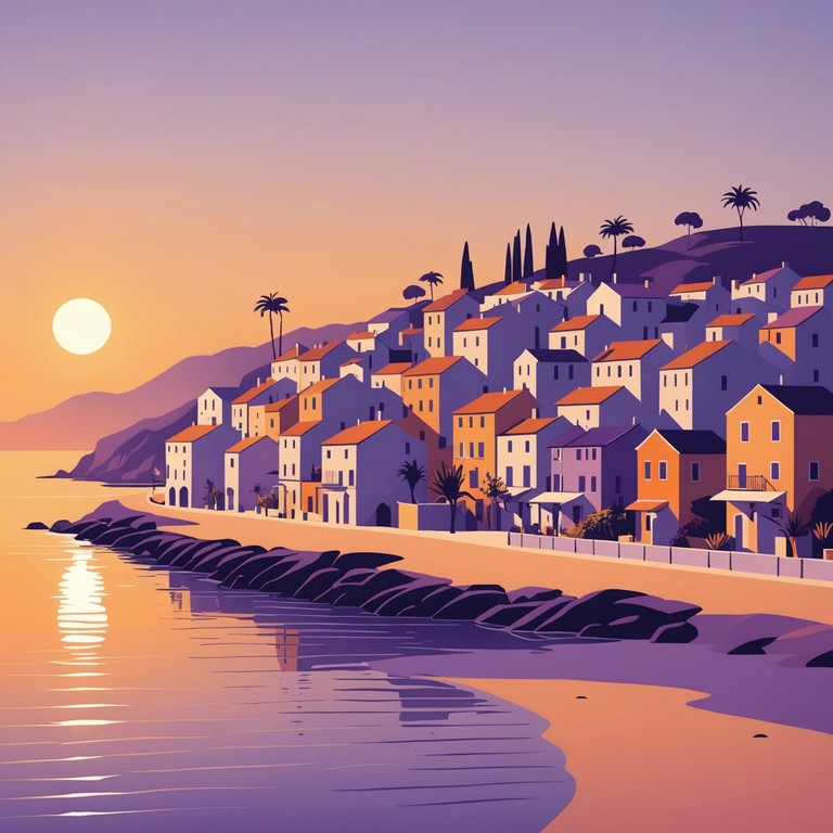 A tranquil musical journey through a seaside latin village at dusk, where the gentle rhythms of jazz mingle with the soothing sounds of the ocean breeze. Vibraphone sways rhythmically, grounding the composition in a deeply relaxing ambiance. The track embodies a serene sunset, capturing the essence of peace and coastal elegance.