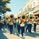 energetic, inspiring march with bold brass and percussion