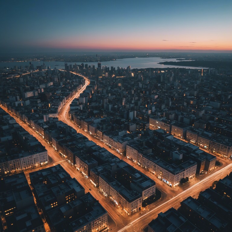 Imagine walking through the neon lit streets of a bustling city at night, where the sounds of the urban techno beat guide your every step. This alternative description emphasizes the interplay of light and sound, crafting a sonic journey that's both visually and auditory stimulating.