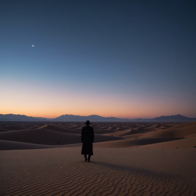 A reflective journey through the sands of a timeless desert landscape, where the oud's languorous strains evoke tales of ancient wanderers and shadowed dunes, creating an auditory tapestry that captures the spirit of the middle east.