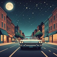 cruising through starlit urban landscapes with groovy beats