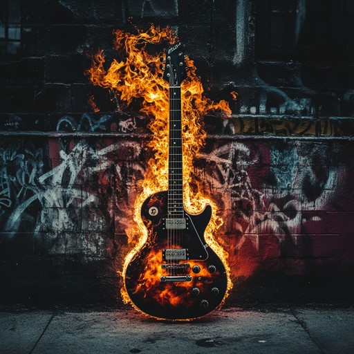 An instrumental track combining heavy metal guitars and hip hop percussion, creating a brooding and powerful atmosphere