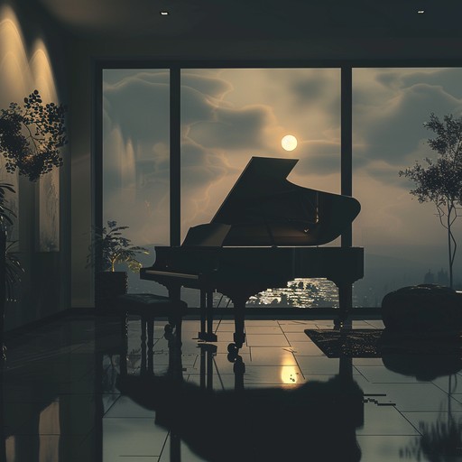 A serene and delicate piano piece, reflecting the quiet ambiance of a starlit night, inviting deep thoughts and nostalgic emotions under the calming moonlight.