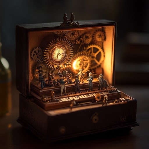 An instrumental track blending the nostalgic tones of antique children's toys with modern electronic rhythms, creating a whimsical journey through soundscapes reminiscent of childhood wonder An instrumental track blending the nostalgic tones of antique children's toys with modern electronic rhythms, creating a whimsical journey through soundscapes reminiscent of childhood wonder