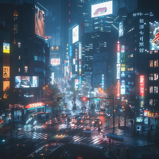 In an alternative portrayal, the composition relies more heavily on the haunting sound of the saxophone amidst softer electronic sounds, signifying the loneliness in the wash of the neon lights that cover the urban night.