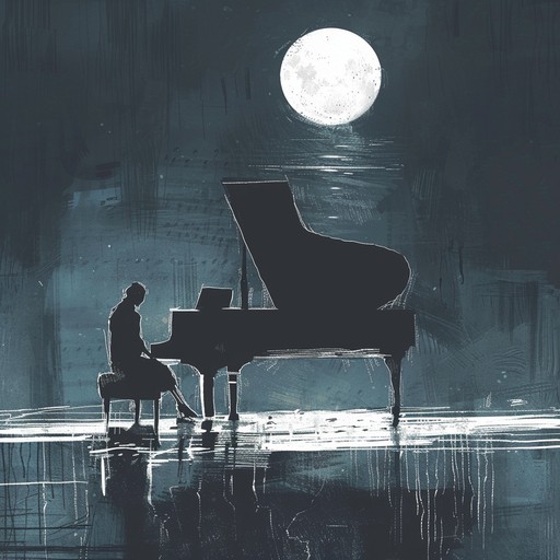 A profound piano piece capturing the emotional depth of a solitary reflection under the moonlight, interspersed with delicate flourishes and dramatic swells typical of broadway performances. The arrangement invokes deep thought and a sense of personal contemplation, creating an intimate musical experience.