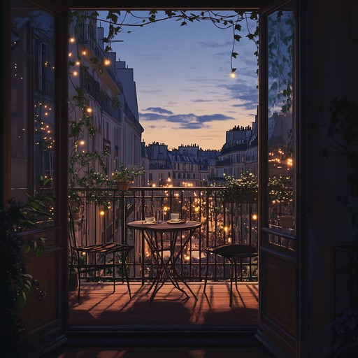 Experience a detailed auditory journey through paris with gentle piano notes drifting over the ambient sounds of a city winding down for the evening. It's like walking through parisian streets, feeling the crisp autumn air, all while being enveloped in a musical hug of calmness.