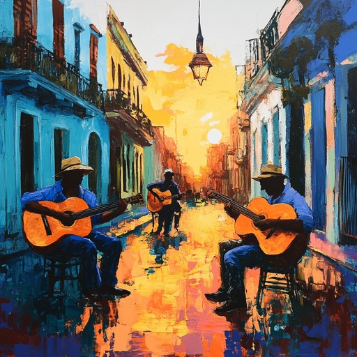 A vibrant instrumental piece that combines spirited afro cuban percussion with lively brass melodies, capturing the essence of a festive sunrise in havana.