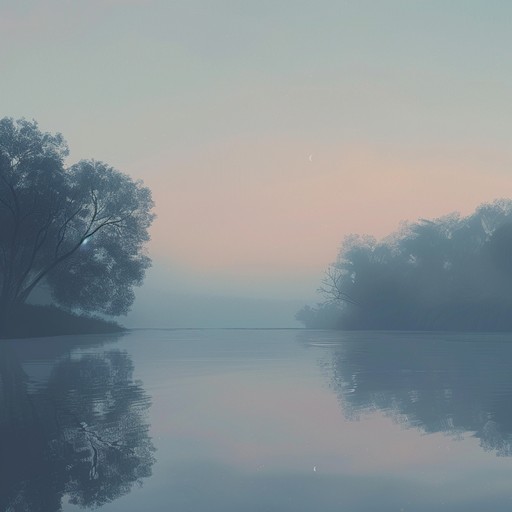 Experience an idyllic riverside moment with soft, flowing flute melodies blended with peaceful aquatic soundscapes, inviting relaxation and deep tranquility.