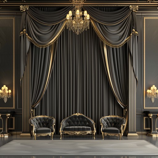A grand composition that takes the listener on a magical journey through a majestic world of theatre, blending cinematic sweeps and dramatic crescendos with a sense of timeless awe. The instrumentation evokes the grandiosity of classic theatres, showcasing intricate harmonies, dynamic shifts, and emotive melodies