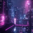 a shimmering blend of synths portraying a futuristic cityscape.