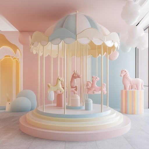 Step into a dreamlike carousel of imagination with whimsical downtempo music, featuring soft synths and gentle percussion, perfect for a playful, dreamy escape into a fantastical world.