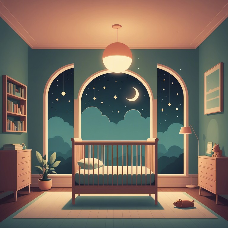 A serene soundscape designed to transport listeners to a dreamland, evoking images of stars twinkling in a night sky as soft music from a delicate music box fills the air, providing a comforting aura that promotes deep, restorative sleep.