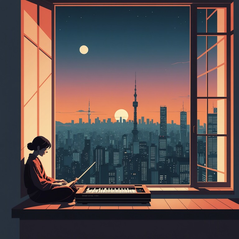 As the city of tokyo transitions from dusk to night, the poignant sounds of a koto echo between the skyscrapers, weaving stories of past and unrequited love through this deeply moving instrumental piece.