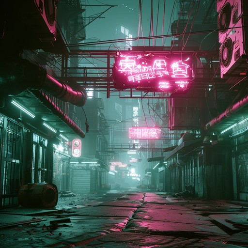 Diving deeper into the dystopian theme, this version emphasizes heavier bass and more complex synth layers to intensify the sense of a thrilling, nocturnal escapade in a cyberpunk cityscape.