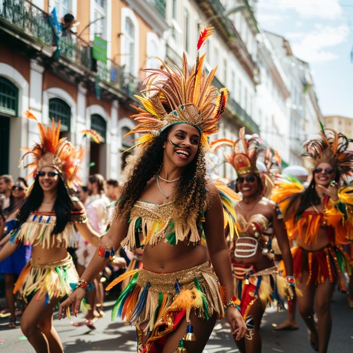 A lively samba track evoking the spirited essence of brazil's carnival, featuring energetic surdo beats, syncopated rhythms, and melodic progression that brings the festive atmosphere of street parades to life.