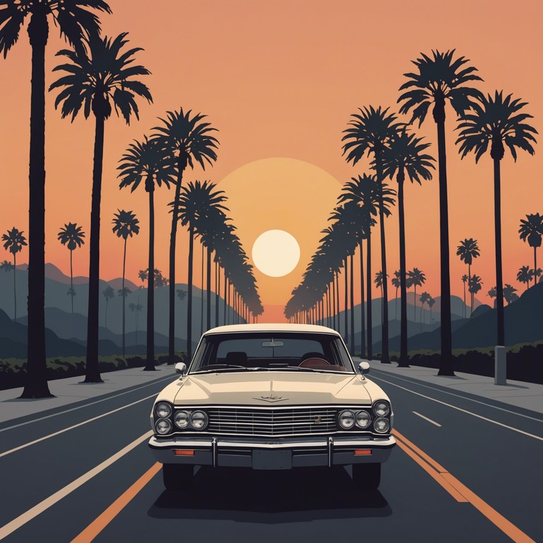 Imagine driving down sunset boulevard as the sun sets in the 1970s, with the air filled with the spirit of freedom and nostalgia. The music features a blend of smooth electric guitar riffs and a laid-back rhythm that captures the essence of a relaxed californian evening.