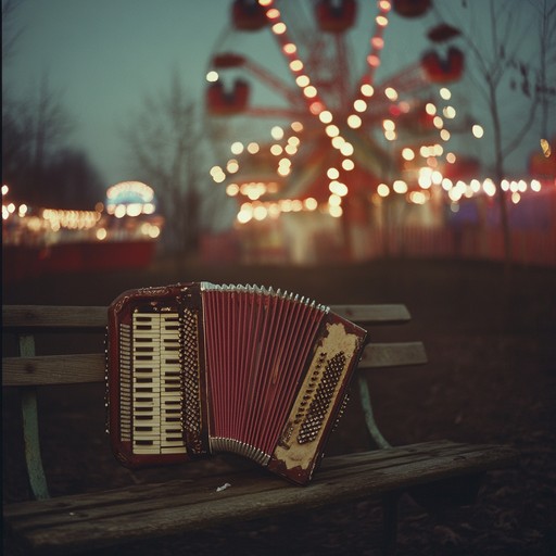 An instrumental track featuring mournful accordion tones and distant fairground sounds, painting a picture of an abandoned carnival where shadows and memories intertwine under the moonlight.