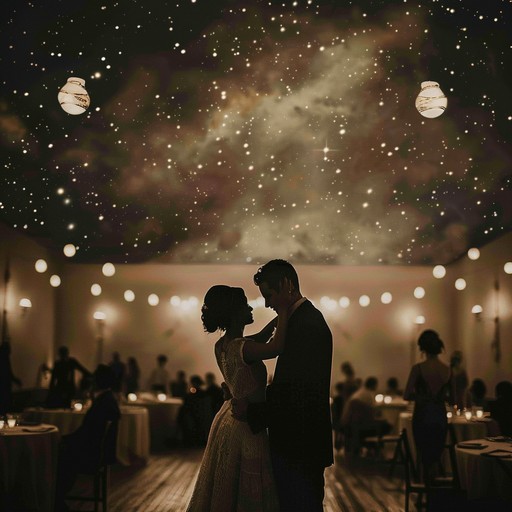 A surreal arrangement of swing music with ethereal overtones, conjuring images of a dreamy night where dancers float effortlessly in a starlit ballroom. Soft brass melodies intertwine with gentle percussion, evoking feelings of nostalgia and enchantment.