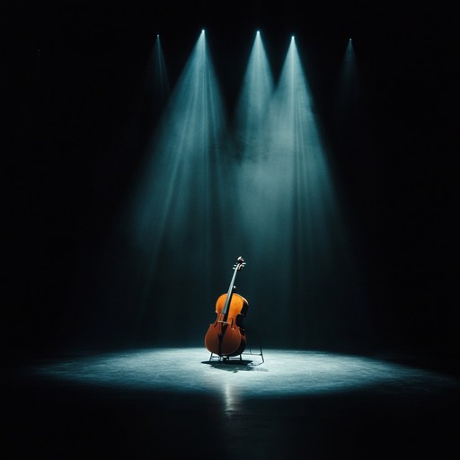 An orchestral arrangement featuring a solo cello and background strings, capturing the essence of heartbreak and loss. The cello's sorrowful melodic lines intertwine with the gentle, yet grand, opera backdrop to create an atmosphere of lingering sadness and poignant beauty, as if conveying the tale of a love forever gone but never forgotten.