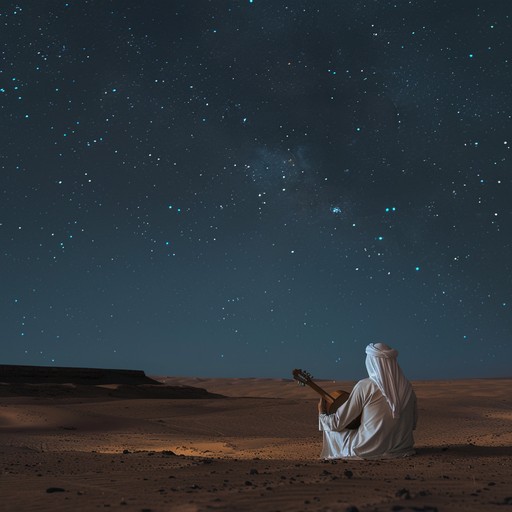 A melancholic instrumental piece capturing the loneliness of the desert night, inspired by middle eastern musical scales and traditional instruments. The composition evokes a sense of longing and introspection, guiding the listener through an emotional landscape of ancient sands.