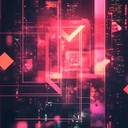 pulsating rhythms through neon lit, futuristic cyberpunk metropolis