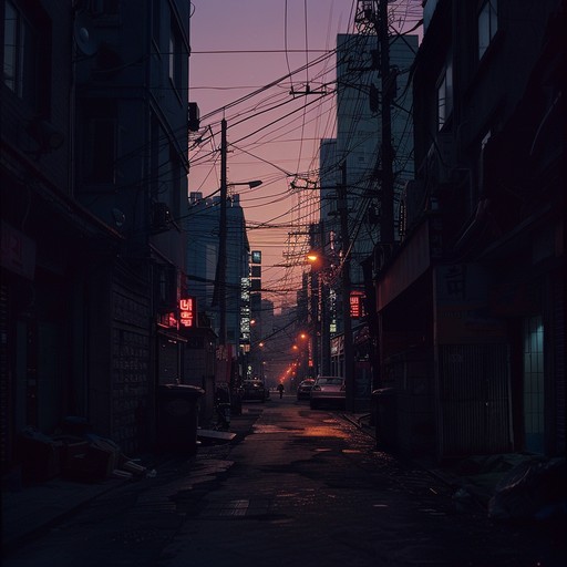 An enigmatic k pop instrumental blending synthetic melodies, throbbing basslines, and dissonant chords. Perfect for capturing seoul's shadowed streets and hidden tales. Ambient textures add a layer of suspense.