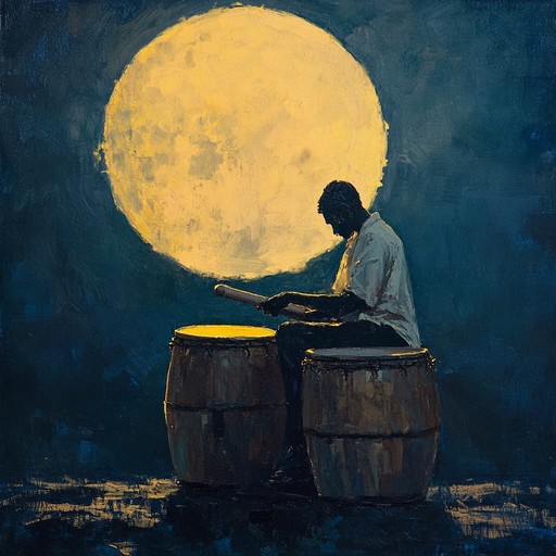 A heartfelt blend of afro cuban conga rhythms and emotive melodies, capturing the passionate allure of a midnight serenade on the streets of havana. The congas beat with a rhythmic intensity, while strings and horns weave a tale of longing and love. This piece dances between melancholy and joy, evoking the vibrant soul of afro cuban culture.