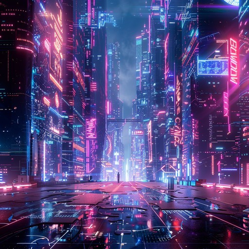 Dive into a world combining ethereal futuristic tones with haunting dystopian reflections, creating an auditory landscape where the synthetic meets the soulful. Evoking the essence of a neon lit future, this piece seamlessly blends soaring electronic leads, abstract melodies, and profound ambient textures to paint a soundscape both mesmerizing and unsettling.