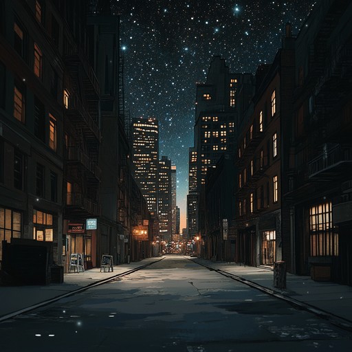 Wander through city streets bathed in ethereal light, capturing the serene night ambiance. Momentarily, the city's hustle fades into the background, replaced by a gentle, starry fantasy. Tender, glimmering sounds blend with urban undertones, creating a space that's both familiar and otherworldly.