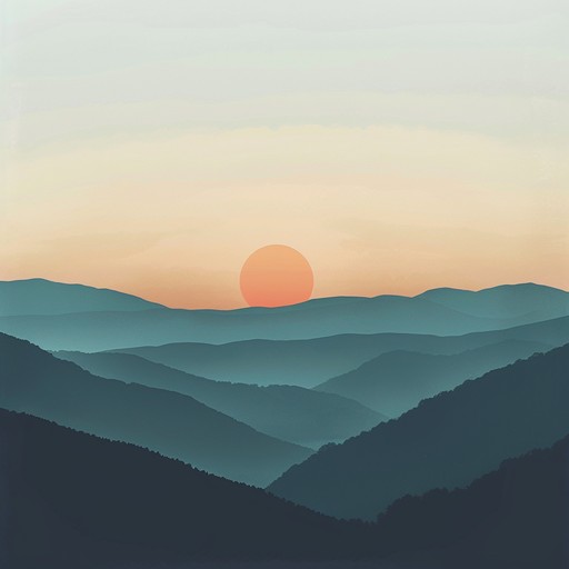 The sun slowly rises over the misty appalachian mountains, as gentle acoustic guitar, mandolin, and fiddle play a tranquil, flowing melody that evokes the beauty and serenity of a new day dawning in the rural countryside.