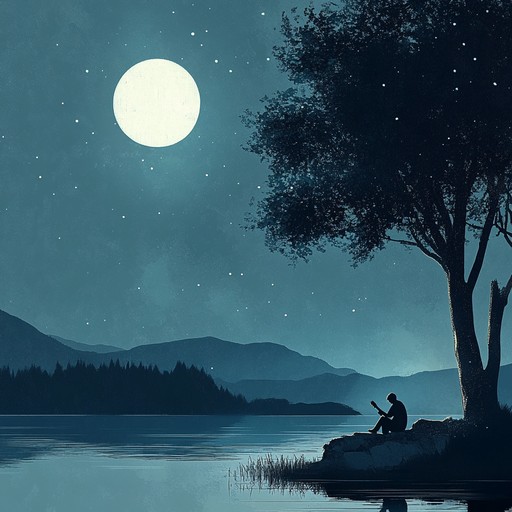 Embrace the tender emotion of midnight love through soft, bittersweet guitar melodies and atmospheric background synths, creating a nostalgic, romantic ambiance perfect for moonlit reflections.