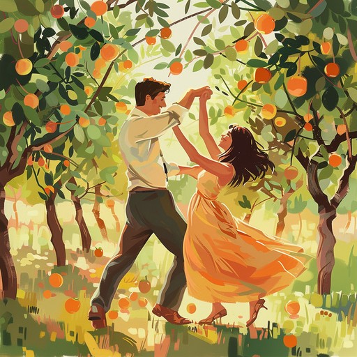 An uplifting orchestral waltz that captures the joy and passion of a summer romance. With vibrant strings, playful woodwinds, and powerful brass, it evokes a couple's whimsical dance through a sunlit orchard, celebrating love's ecstasy and warmth.