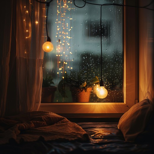 Soft piano tones layered with gentle rain sound effects and crackles create a vintage, reflective atmosphere perfect for introspective moments.