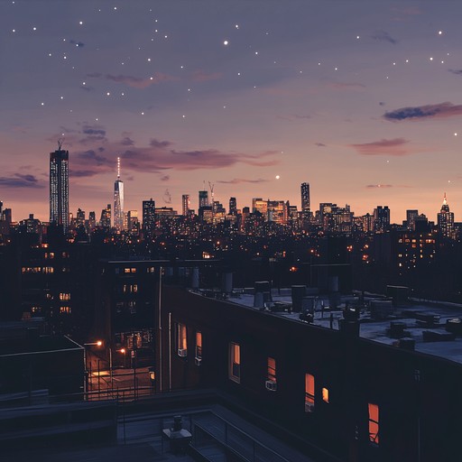 This smooth jazz piece blended with ambient textures evokes a serene yet bustling cityscape by night. Saxophone melodies float over electronic beats and synths, painting a picture of introspection and calm, perfect for a reflective urban evening.