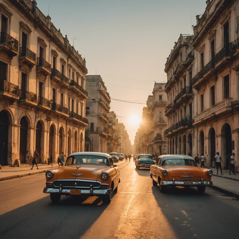 Immerse yourself in the morning pulse of cuba's capital as melodic congas set the pace for a day full of life and rhythm, surrounded by the spirit of the streets that invites everyone to dance along.