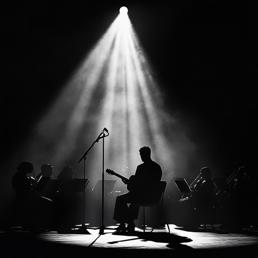 A fusion of deep, emotive blues guitar with the majestic sweep of an orchestral background, creating a powerful and moving instrumental piece. The guitar leads with soulful bends and heart wrenching notes, while the orchestra builds an expansive, cinematic atmosphere. This piece is perfect for scenes requiring a blend of raw emotion and grandiosity, evoking images of triumph and reflective solace.