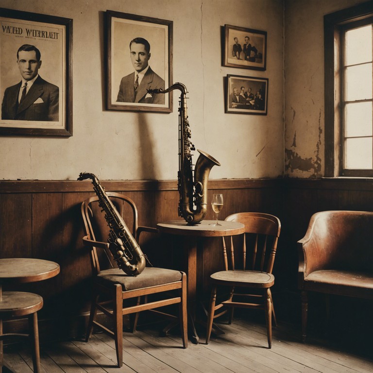 Imagine an old record playing in the background of an empty 1930s jazz café, where the echo of the saxophone fills the haunting stillness, inviting the listener to dwell in the subtleties of sound and emotion.