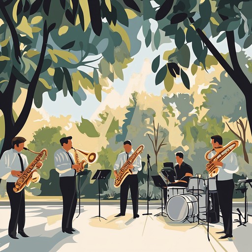 An uplifting swing jazz piece featuring spirited brass elements, capturing the essence of a bright, joyful afternoon. Lively rhythms and dynamic energy make it perfect for joyous and inspiring moments