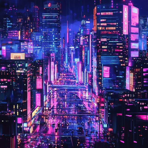 Capture the energetic essence of a bustling cityscape with dynamic electronic beats, pulsating synths, and rhythmic patterns that reflect the vibrant, non stop nightlife of urban environments. Evoke the sense of ecstasy and euphoria that comes with spontaneous city adventures.